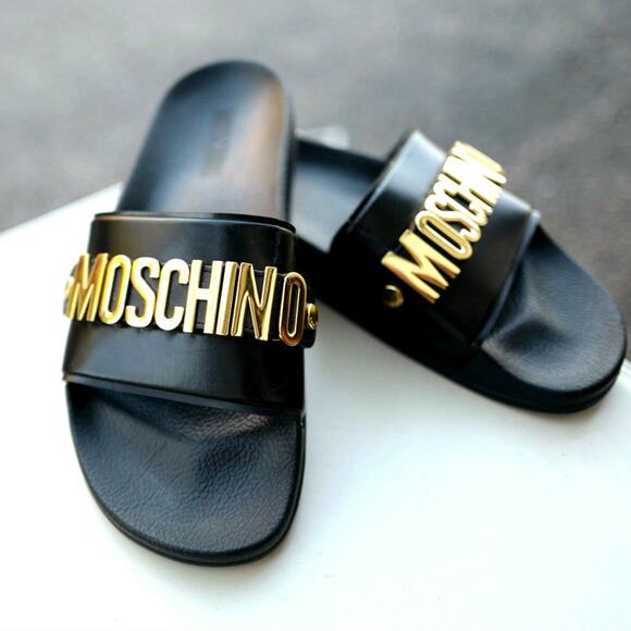 Moschino Black and Gold Sandals - Picture 2 of 16